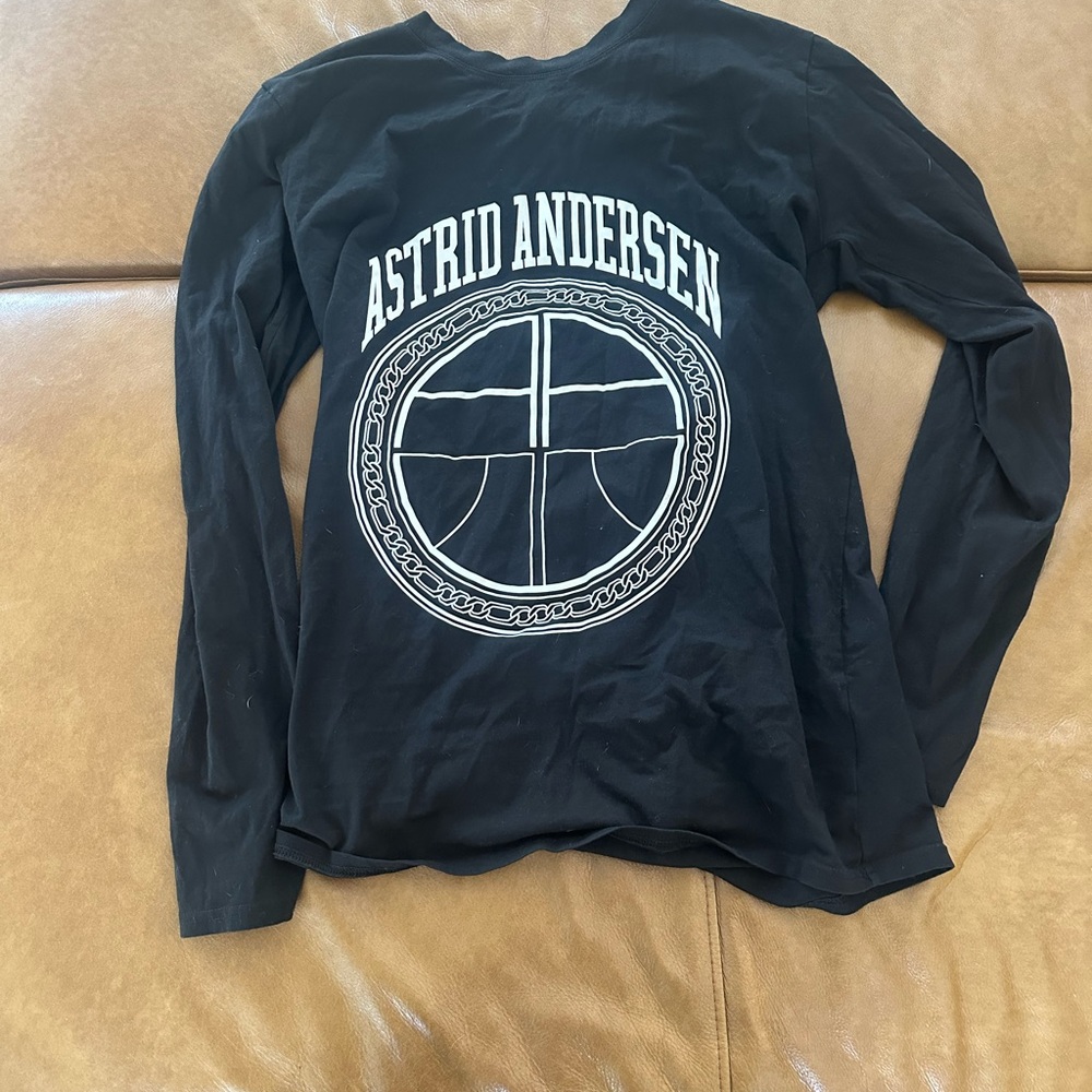 Astrid Andersen Basic Long Sleeve Shirt Black Unisex M New with Tags